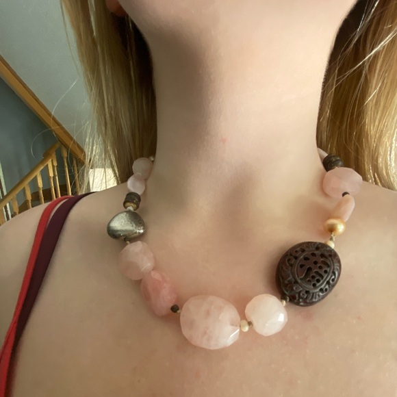 Silpada rose quartz chunky necklace - Picture 1 of 4